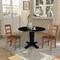 International Concepts 42 in. Solid Wood Dual Drop Leaf Dining Table with 2 Chairs in Black/Distressed Oak K46-42DPT-23-C42-2-2 - alternate 4